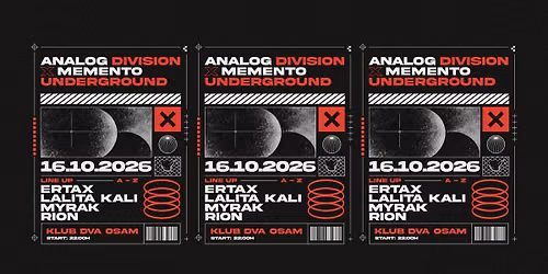 Analog Division x Memento Underground \/ Klub DVA OSAM