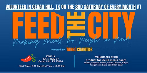 Feed The City Cedar Hill: Making Meals for People In Need