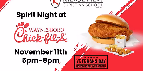 RCS Spirit Night at Chick-fil-A Waynesboro!
