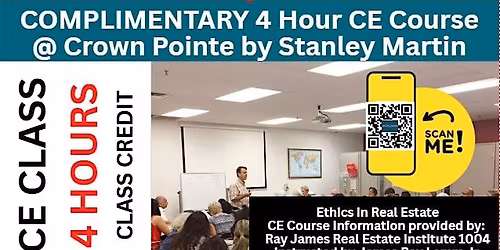COMPLIMENTARY 4 HOUR CE COURSE - Crowne Pointe by Stanley Martin