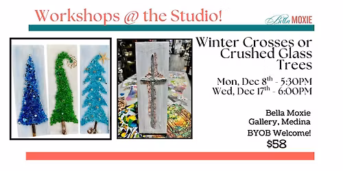 Winter Crosses or Crushed Glass Trees