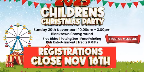 REGISTER NOW FOR OUR 2025 CHILDRENS CHRISTMAS PARTY!