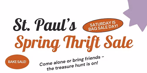 St. Paul's Spring Thrift Sale! 