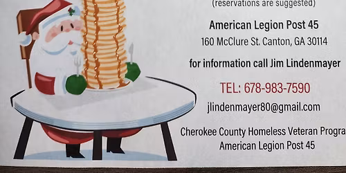 Breakfast with Santa Hosted by Cherokee County Homeless Veteran Program 