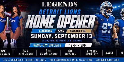 Artwork published for Detroit Lions Home Opener Watch Party