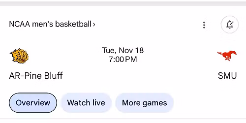 SMU vs UAPB Men\u2019s Basketball Game