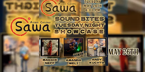 Sound Bites Tuesday Night Showcase MAY 26-Amanda Meli Single Release with Maggie Neff & Andy Kuchta