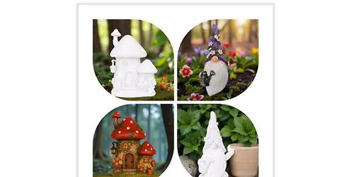 Mushroom House or Garden Gnome Paintable