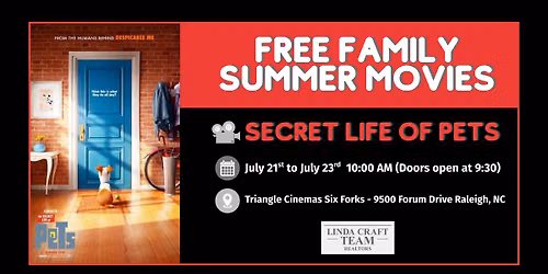 Free Family Movie: The Secret Life of Pets \u2014 Raleigh NC