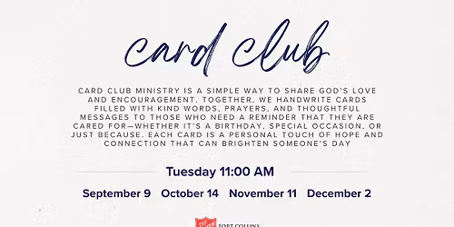 Card Club | Community Care Ministry