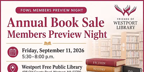 FOWL Annual Book Sale \u2013 Members-Only Early Access Night