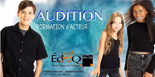 Audition Acteur Enfant ou Adolescent 2026