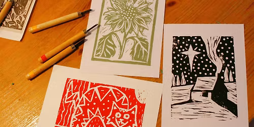 A Christmas Linocut printmaking workshop