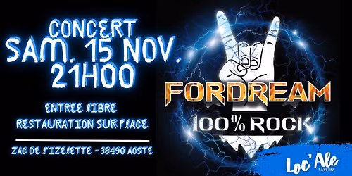 [CONCERT] FORDREAM - ROCK | SAMEDI 15 NOVEMBRE - 21H00
