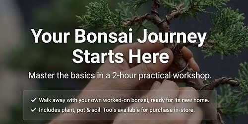 **BOOKED OUT** Apr 11th 10.30AM Bonsai Beginners Course | Registrations Open