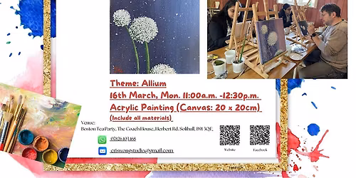 Relaxing Adult Art Cafe \u2013 Acrylic Painting Session (Solihull)