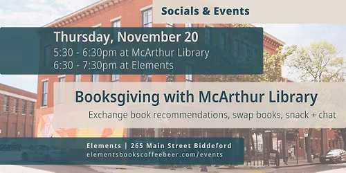 Booksgiving with McArthur Library's Newcomers' Book Group