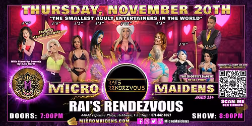 Ashburn, VA - Micro Maidens: Dwarf Dancers @Rai's Rendezvous - Thursday