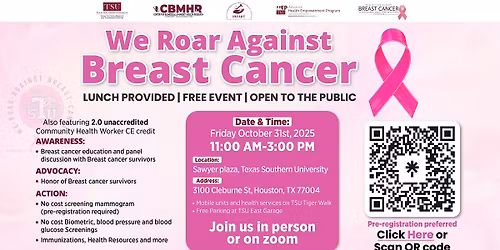 We Roar Against Breast Cancer\u2013 Free Community Event