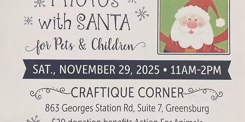 Photos with Santa and Craftique Corner Christmas Open House