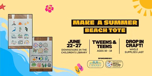 Drop-In Craft: Design Your Own Beach Tote (AGES 10-18)