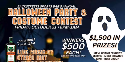 BackStreets Annual Halloween Party & Costume Contest
