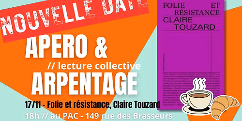 [NOUVELLE DATE !] Ap\u00e9ro et arpentage : Folie et r\u00e9sistance, de Claire Touzard