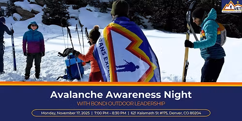 VET \u2013 Avalanche Awareness Night with Bondi Outdoor Leadership