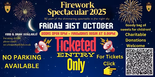 Firework Spectacular 2025 at Bognor Regis Golf Club