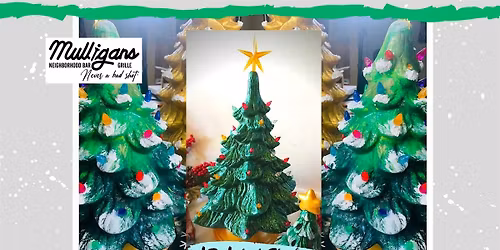 Vintage Ceramic Christmas Tree Paint Night at Mulligans