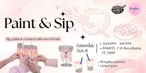 Paint & Sip with HerGlow at Ramen Lab