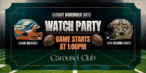 Miami Dolphins vs. New Orleans Saints Watch Party