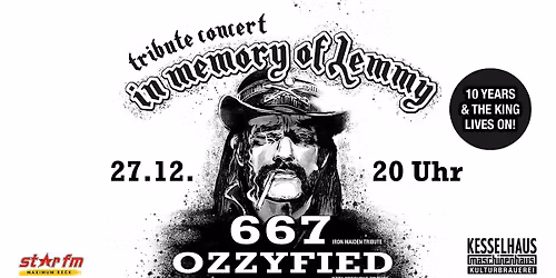 Tribute concert: In memory of Lemmy u.a.m. 667 & OZZYFIED