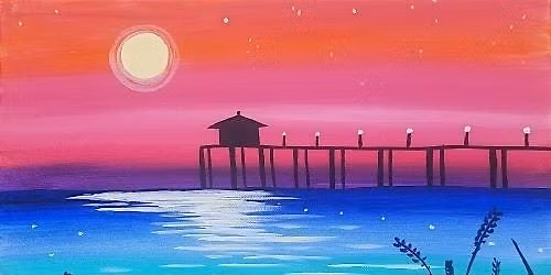 Come join us for this Moon over pier paint and sip painting event.