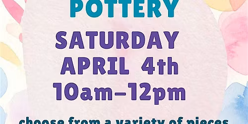 POP UP Paint your own pottery