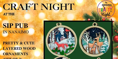 Layered Wood Ornaments at the Sip Pub!