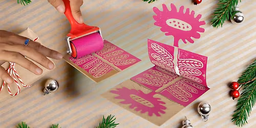 Lino printing: Christmas cards and gift tags