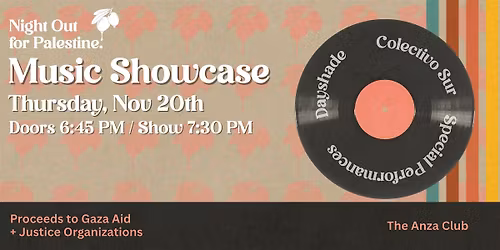Night Out 4 Palestine Music Showcase