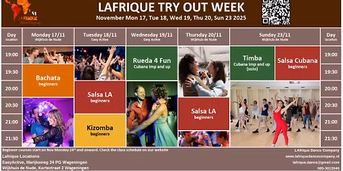 Free Salsa, Bachata & Kizomba try out classes