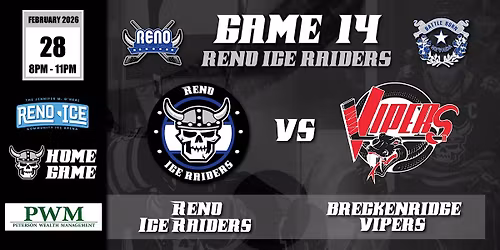 Peterson Wealth Management Presents Reno Ice Raiders VS Breckenridge Vipers
