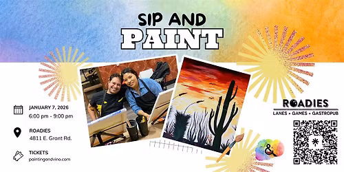 Desert Evening Paint and Sip at Roadies