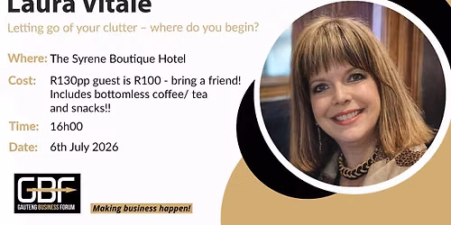 You are invited to join the Gauteng Business Forum Meeting, 6th July, at 4 pm.