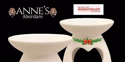 Paint a Christmas oil burner with Phoebe from Anne's and artist Karin Mear