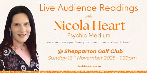 Psychic Medium, Nicola Heart - Shepparton