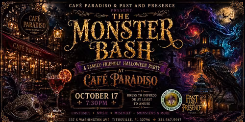 \ud83c\udf83 THE MONSTER BASH IS COMING TO CAF\u00c9 PARADISO! \ud83e\udd87