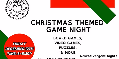 CHRISTMAS THEMED GAME NIGHT- Neurodivergent Nights