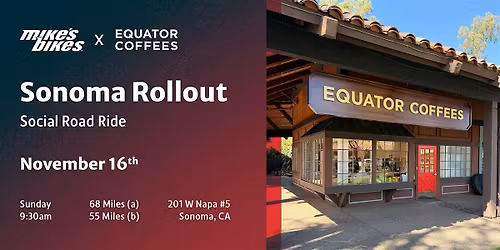 Equator Coffees x Mike\u2019s Bikes: Sonoma Rollout Ride
