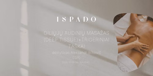Mokymai: Gili\u0173j\u0173 audini\u0173 masa\u017eas (Deep tissue)+trigeriniai ta\u0161kai