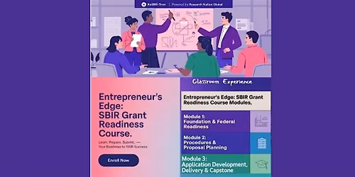 Entrepreneur\u2019s Edge: SBIR Grant Readiness Course | In-Person
