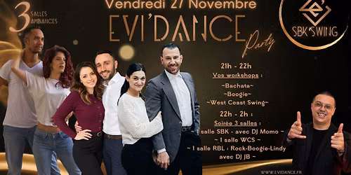Evi'Dance Party - Workshops + Soir\u00e9e 3 salles - 27 Novembre
